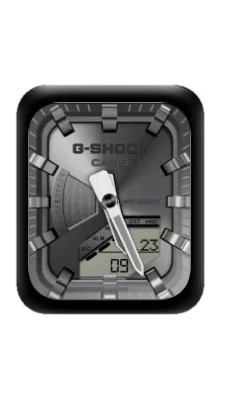 CASIO卡西欧G-SHOCK数字指针灰色表盘