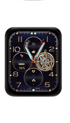 数字指针黑色机械表盘