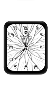 几何旋转白色花朵数字指针表盘