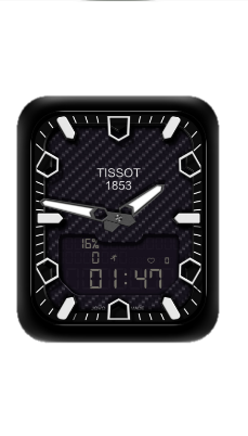 TISSOT天梭数字指针黑色表盘