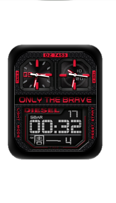 炫酷黑红色数字指针表盘