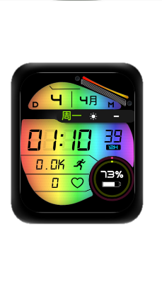 简约数字运动彩虹色表盘