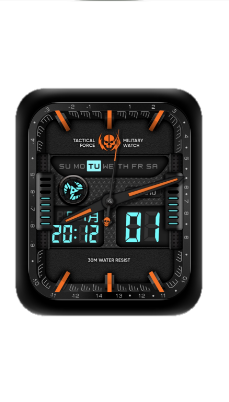 炫酷数字指针骷髅头黑色表盘