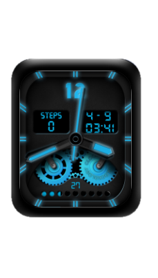 简约数字指针蓝色表盘