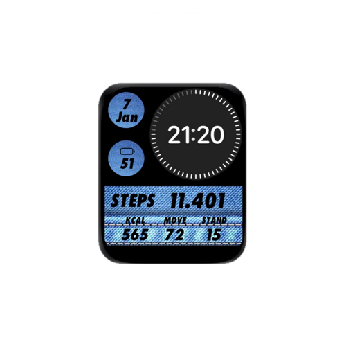 简约牛仔蓝数字表盘