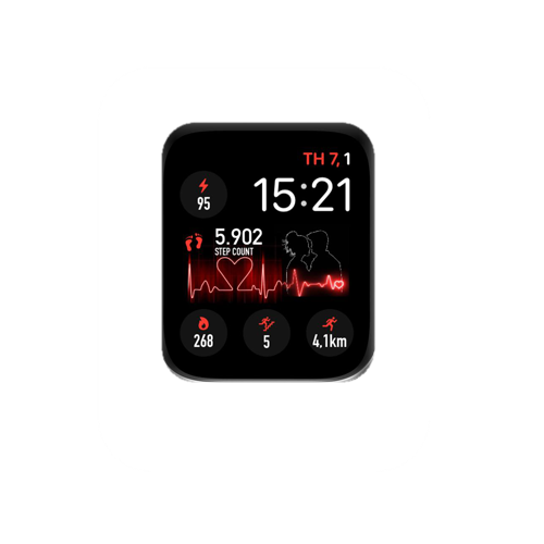 简约心率数字运动表盘