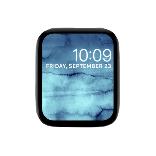 蓝色水墨数字表盘