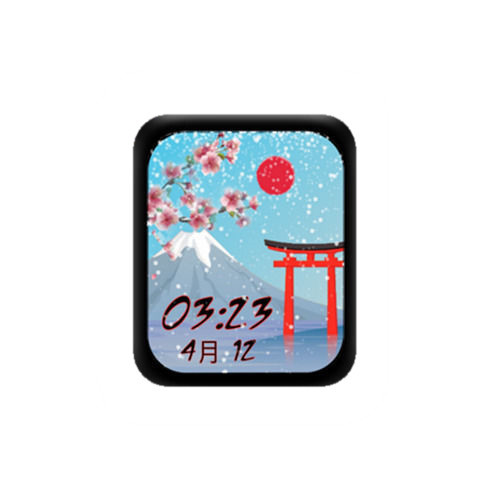 日本富士山樱花数字表盘