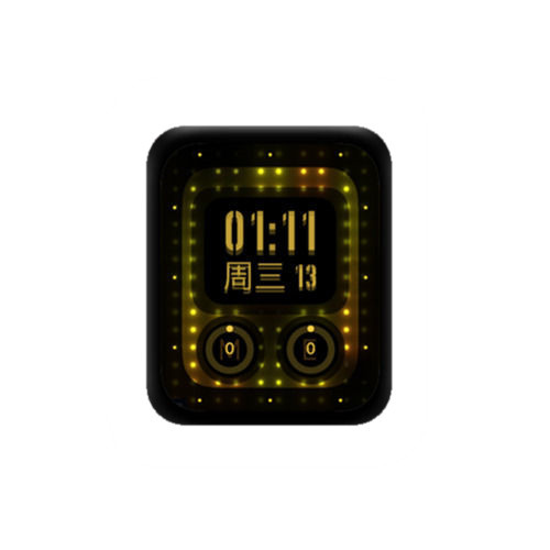 简约霓虹跑马灯数字指针表盘