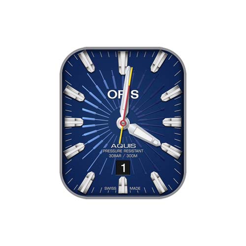 豪利时ORIS数字指针蓝色表盘