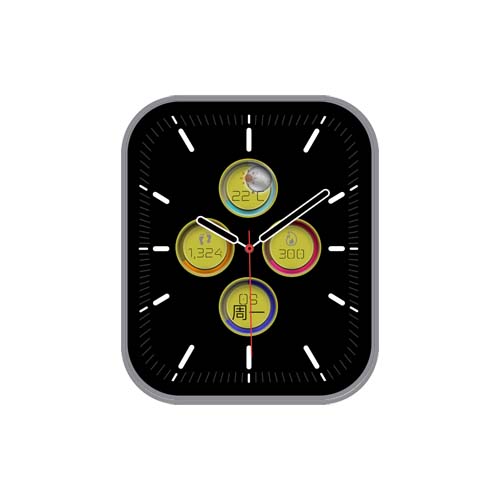 天气温度步数指针表盘