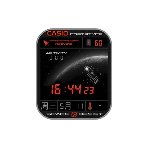 CASIO卡西欧数字太空人表盘