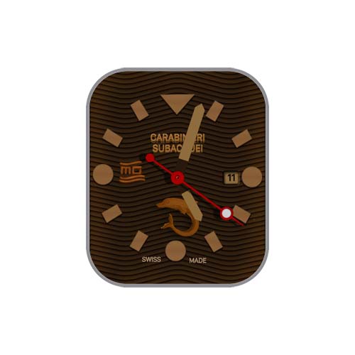 Carabinieri海豚图案数字指针表盘