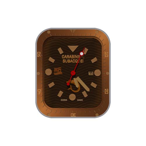 Carabinieri海豚图案数字指针表盘