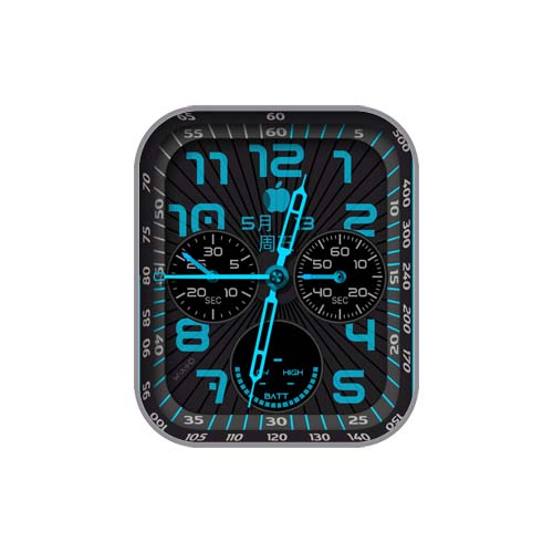 炫酷蓝色数字指针表盘