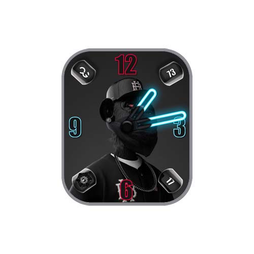 潮牌猩猩数字指针表盘