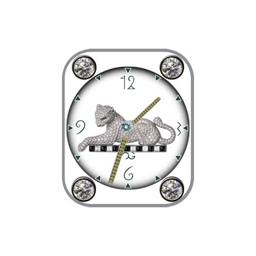 动物豹子钻石指针数字表盘