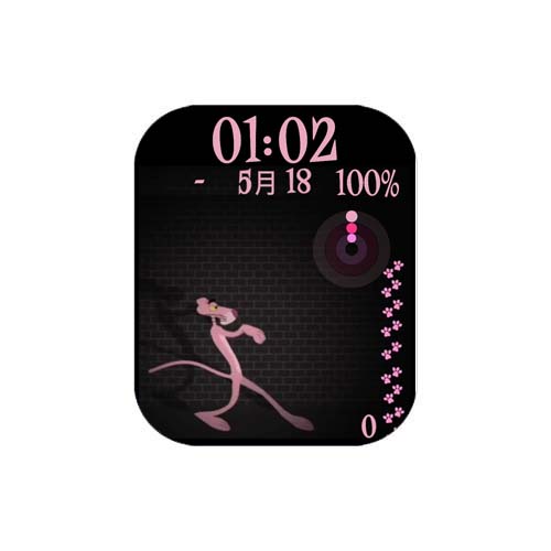 粉红豹数字运动表盘