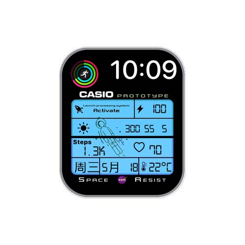 CASIO卡西欧数字太空人7系列表盘