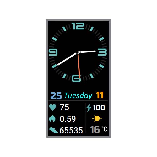 数字指针心率步数荣耀Band 6表盘