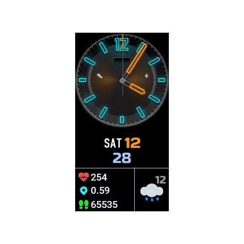 数字指针心率步数荣耀Band 6表盘
