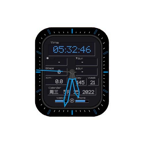 数字指针运动黑色表盘