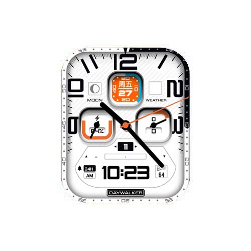 炫酷数字指针白色表盘