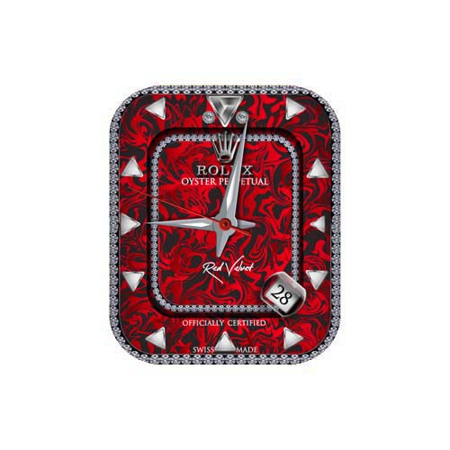 ROLEX劳力士数字指针红色钻石表盘