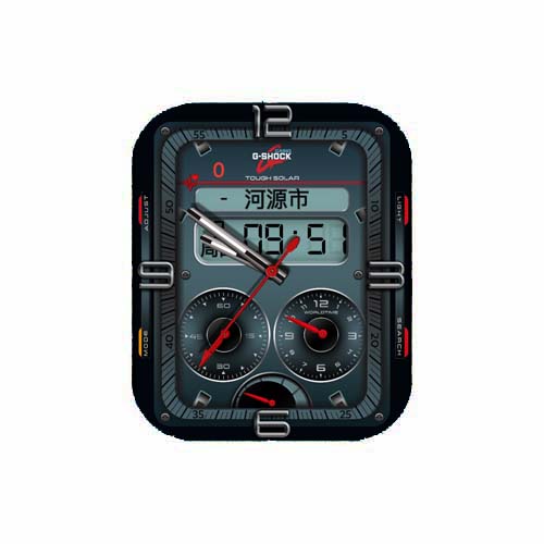 CASIO卡西欧G-SHOCK数字指针表盘