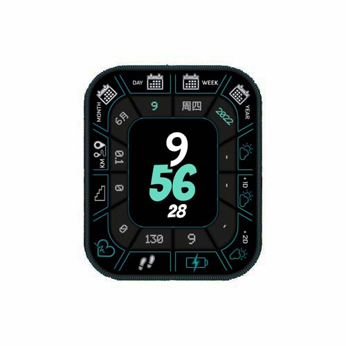 炫酷数字多功能黑色表盘