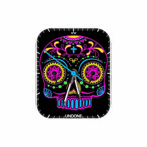 UNDONE昂当数字指针多彩骷髅头表盘
