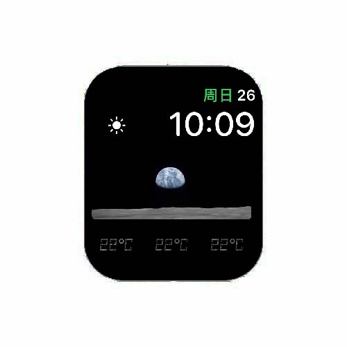 天气温度数字地球表盘