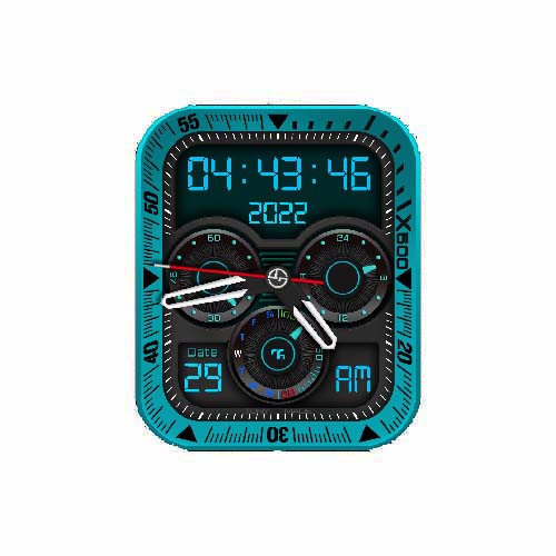 数字指针蓝色表盘