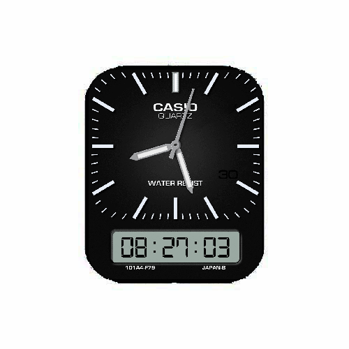 CASIO卡西欧数字指针黑色表盘