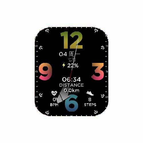 彩色数字指针运动步数心率表盘