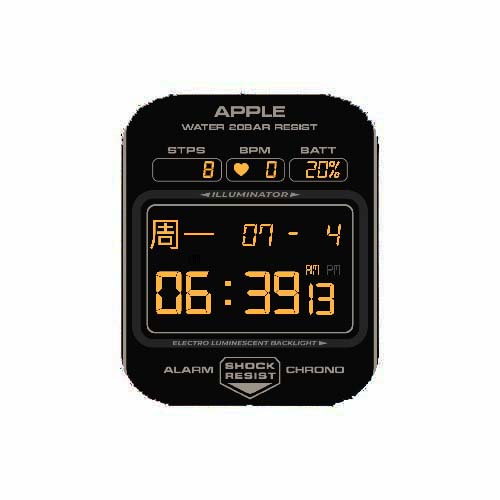 APPLE数字运动黑色表盘