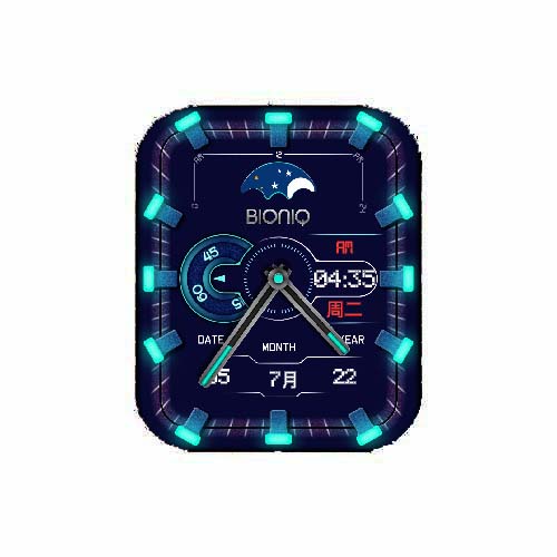 BIONIQ数字指针荧光表盘