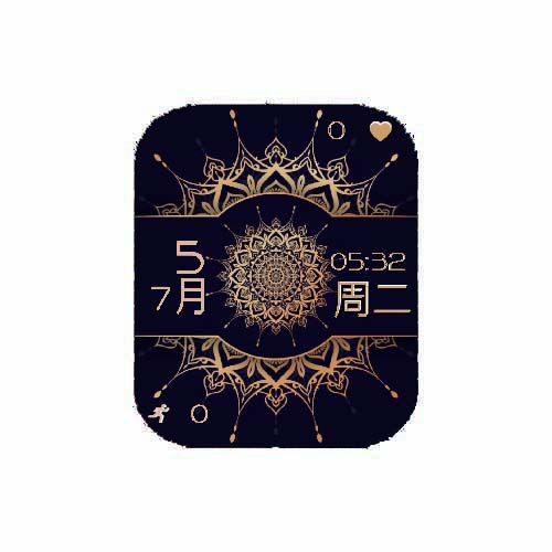 金色数字心率运动表盘