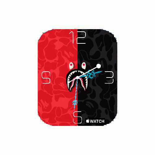 潮牌BAPE鲨鱼数字指针表盘