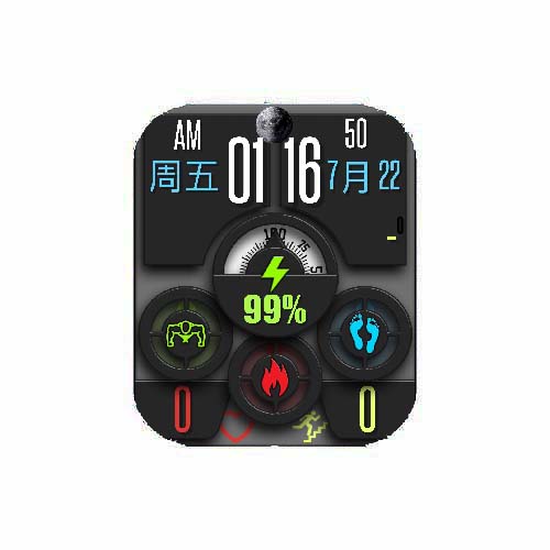 数字天气运动心率表盘