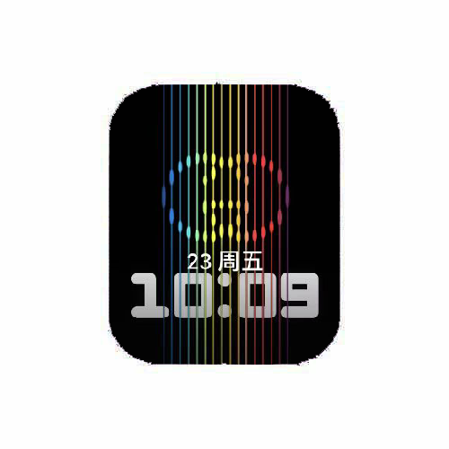 彩色线条数字人像原生表盘