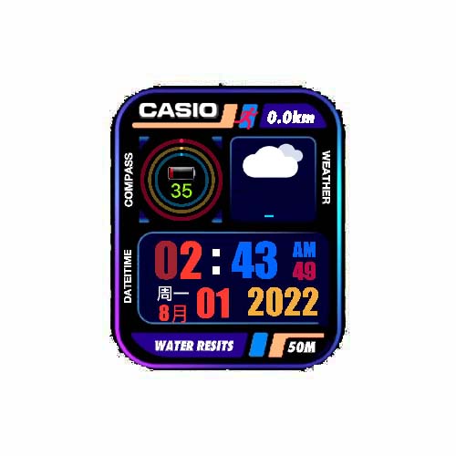 CASIO卡西欧数字运动表盘