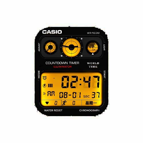 CASIO卡西欧数字运动表盘