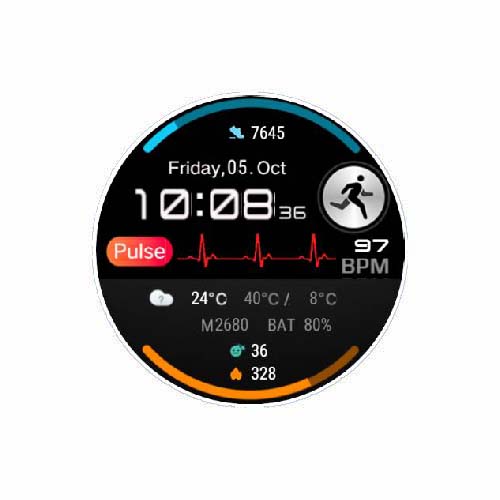 华为Watch 3数字心率运动表盘