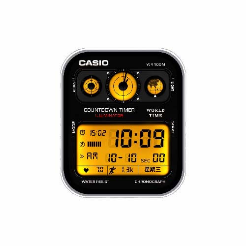 CASIO卡西欧数字运动表盘
