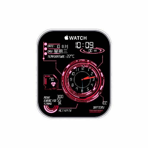 炫酷数字指针黑色表盘