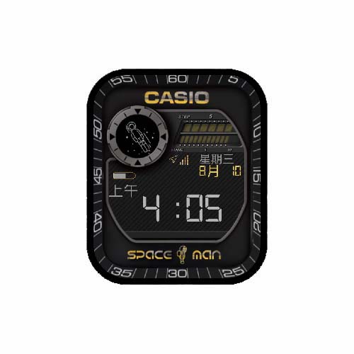 CASIO卡西欧太空人数字表盘