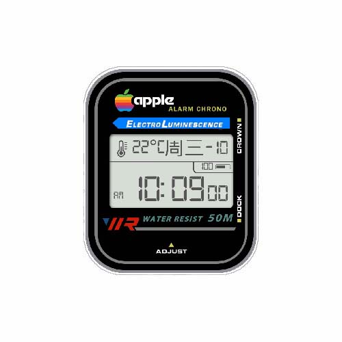 apple数字天气黑色表盘