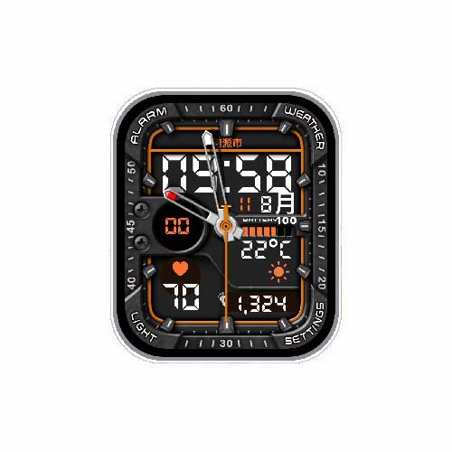 数字指针心率运动表盘