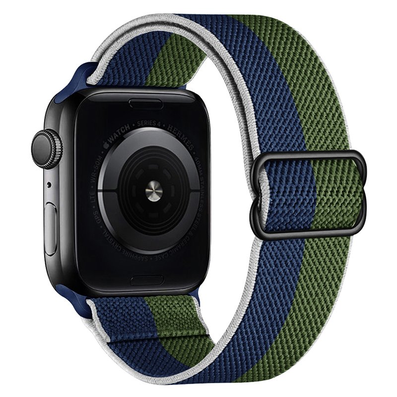 适用38/40/41mm苹果手表表带iwatch7表带6/5代applewatch单圈编织尼龙回环式男女SE运动彩虹硅胶配件（iwatch全系列通用）